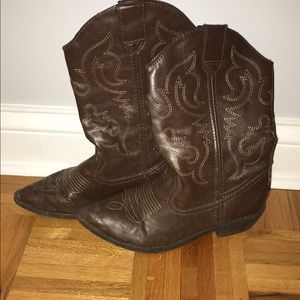 Brown cowboy boots